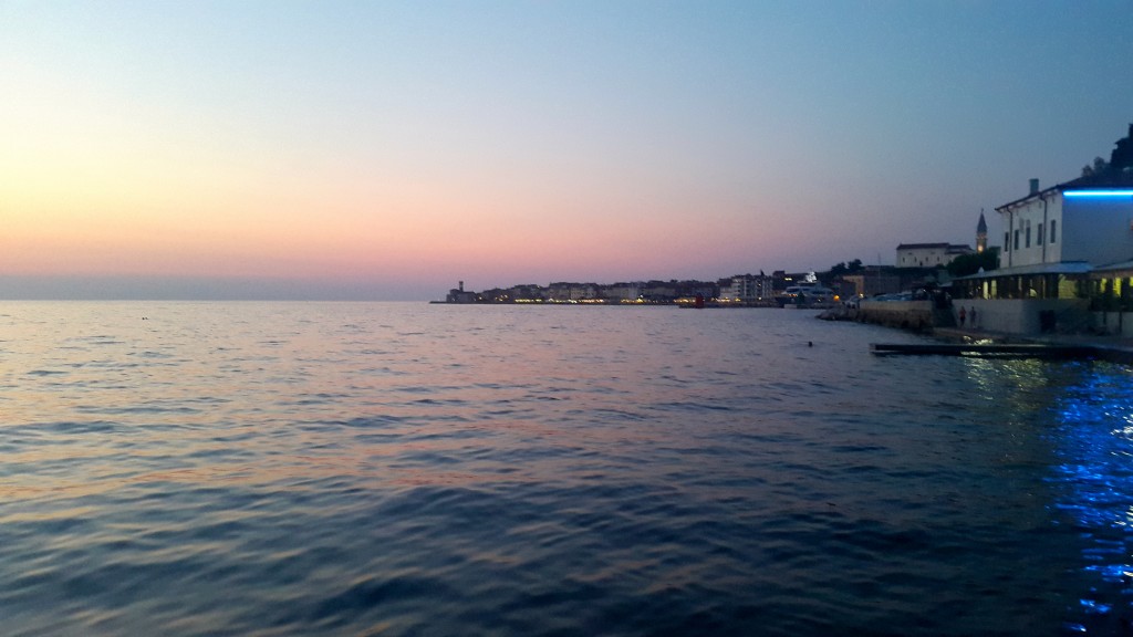 Piran Coastline at Night, Slovenia